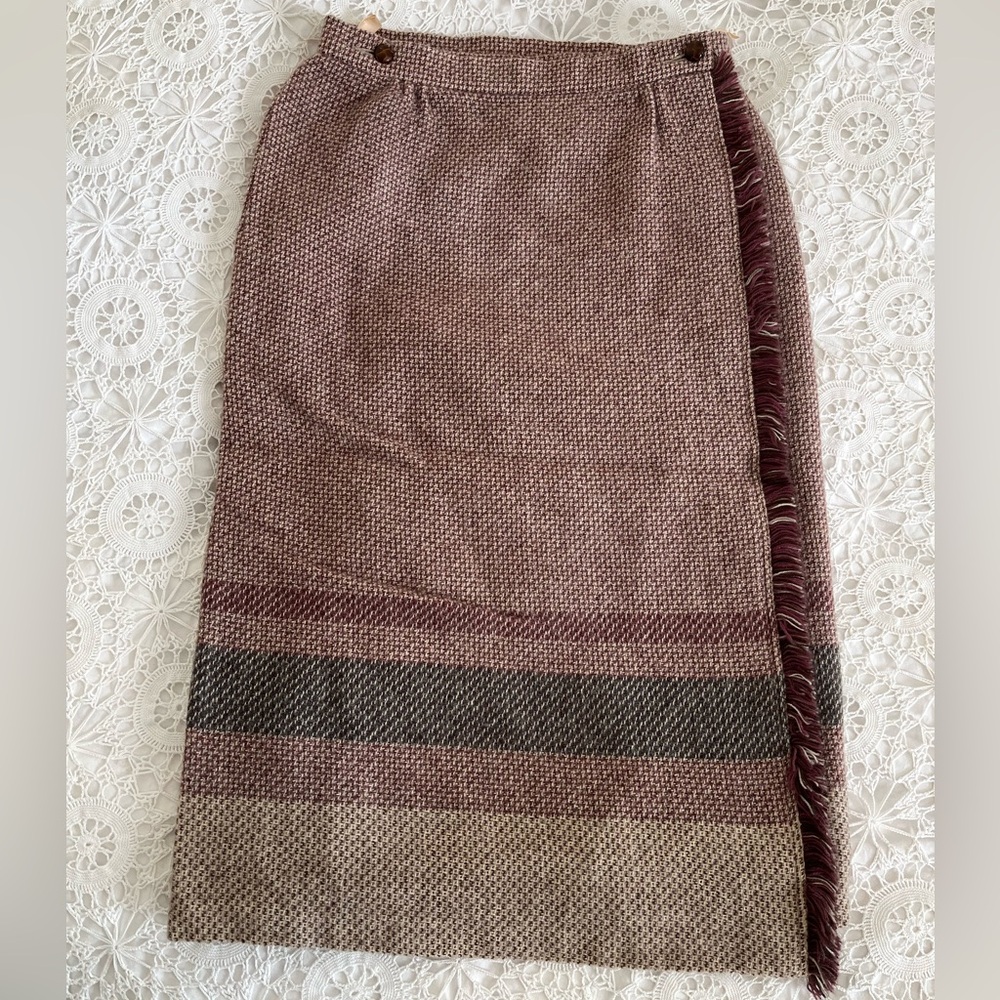 Vintage Saint Michael wool tartan blanket skirt kilt